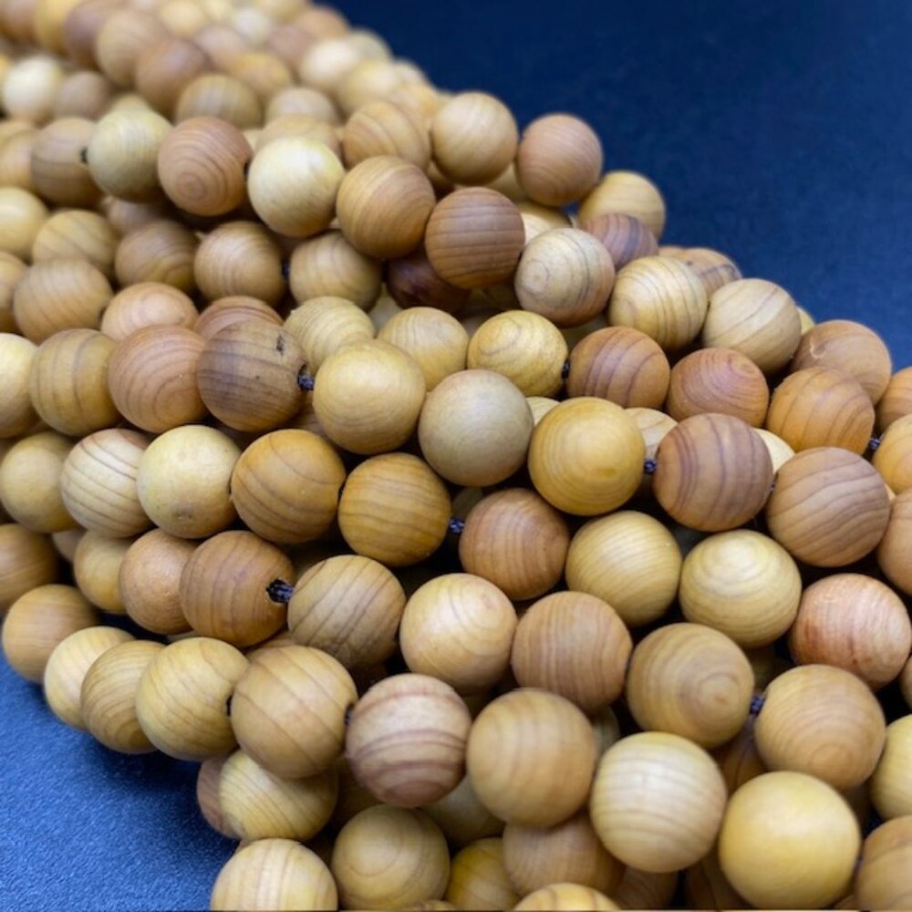8mm Natural Wood Bead Strand
